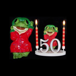 La grenouille du bonheur rouge pour anniversaire