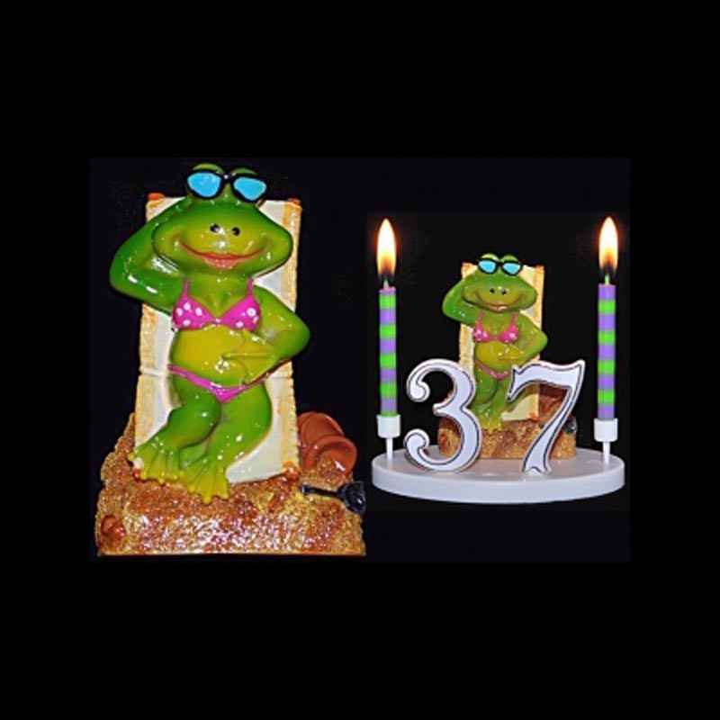 La grenouille Mme Bronze pour anniversaire