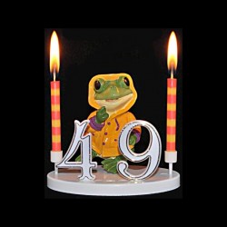 La grenouille du bonheur jaune pour anniversaire