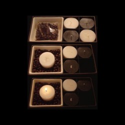 Coffret 4 bougies parfumées avec plateau céramique