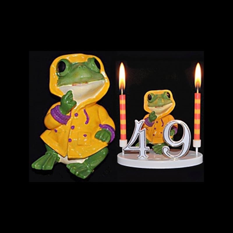 La grenouille du bonheur jaune pour anniversaire